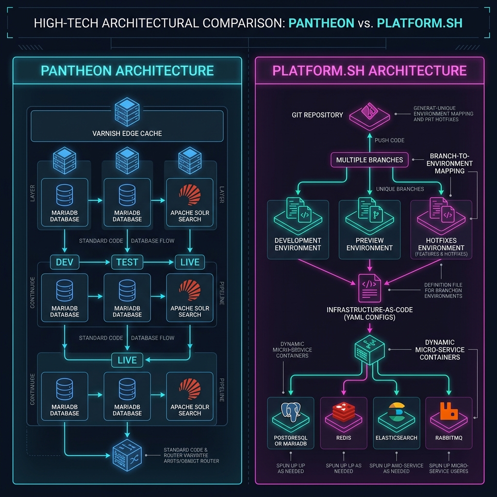 High Tech Architectural Comparison: Pantheon vs Platform.sh